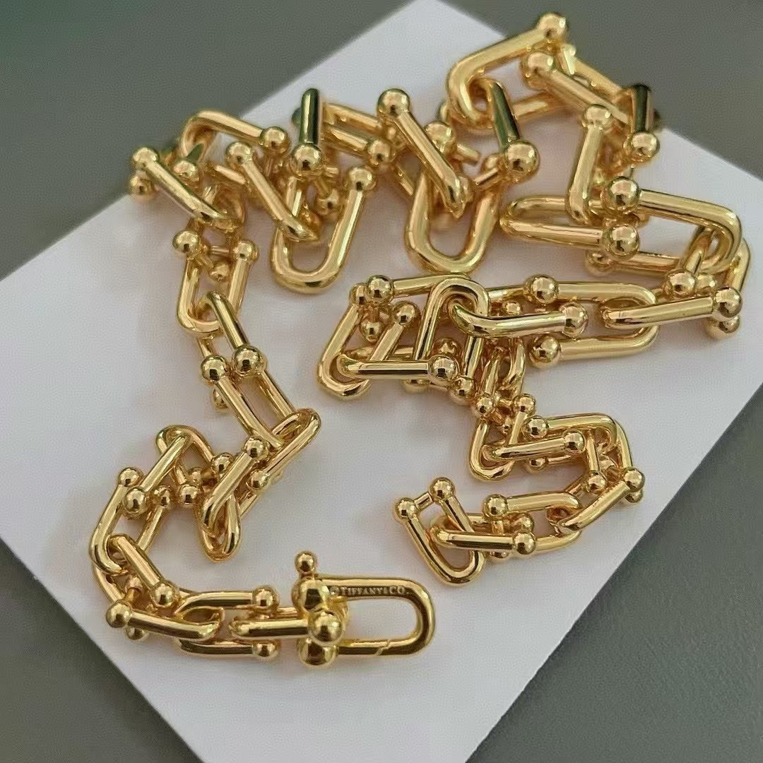 U-Haken Hufeisen Halskette Gold