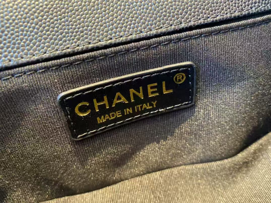 Leboy Black Vintage Gold Buckle Medium Bag