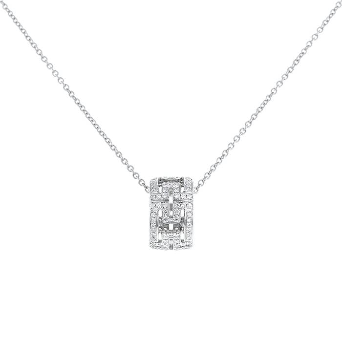 [Aurora]PARENTESI NECKLACE SILVER DIAMOND