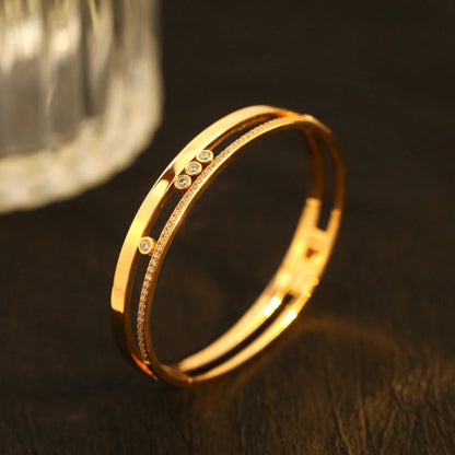 [AURORA]Move Romane Diamond Bangle Bracelet