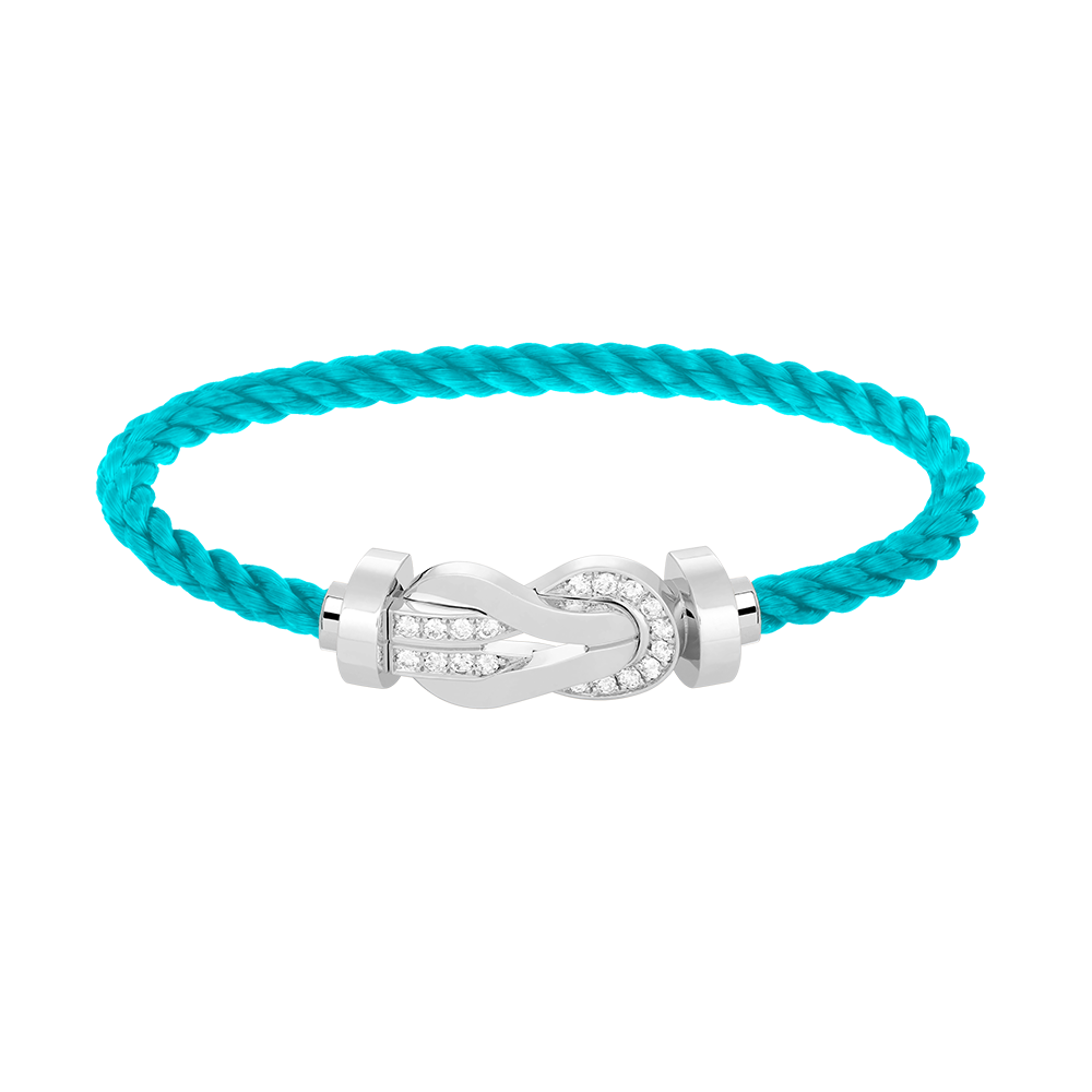 [Aurora]CHANCE LARGE 8 FIGURE BUCKLE HALF DIAMOND BRACELET SILVER