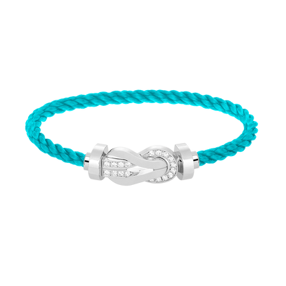 [Aurora]CHANCE LARGE 8 FIGURE BUCKLE HALF DIAMOND BRACELET SILVER