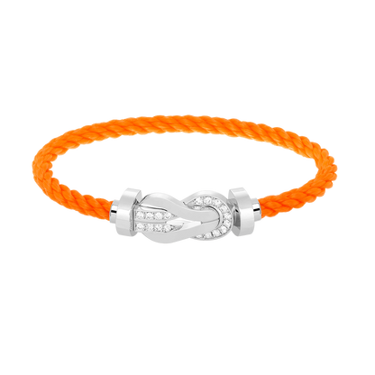 [Aurora]CHANCE LARGE 8 FIGURE BUCKLE HALF DIAMOND BRACELET SILVER