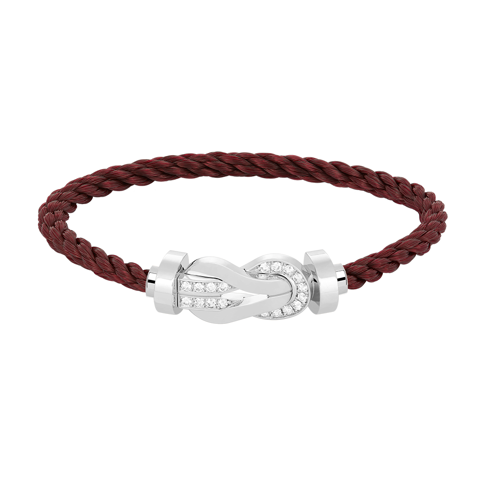 [Aurora]CHANCE LARGE 8 FIGURE BUCKLE HALF DIAMOND BRACELET SILVER