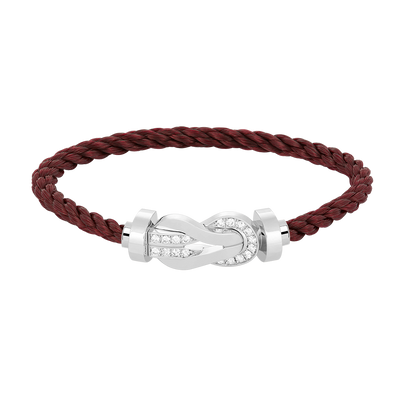 [Aurora]CHANCE LARGE 8 FIGURE BUCKLE HALF DIAMOND BRACELET SILVER