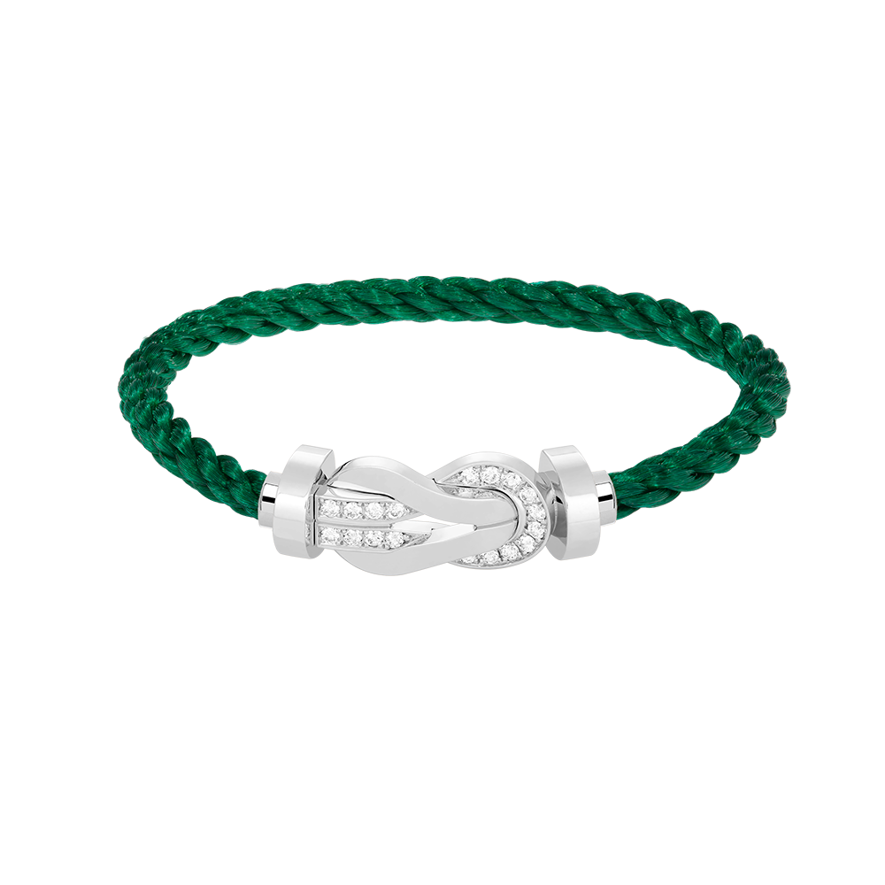 [Aurora]CHANCE LARGE 8 FIGURE BUCKLE HALF DIAMOND BRACELET SILVER