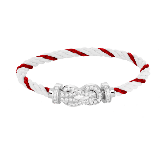 [Aurora]CHANCE LARGE 8 FIGURE BUCKLE FULL DIAMOND BRACELET SILVER
