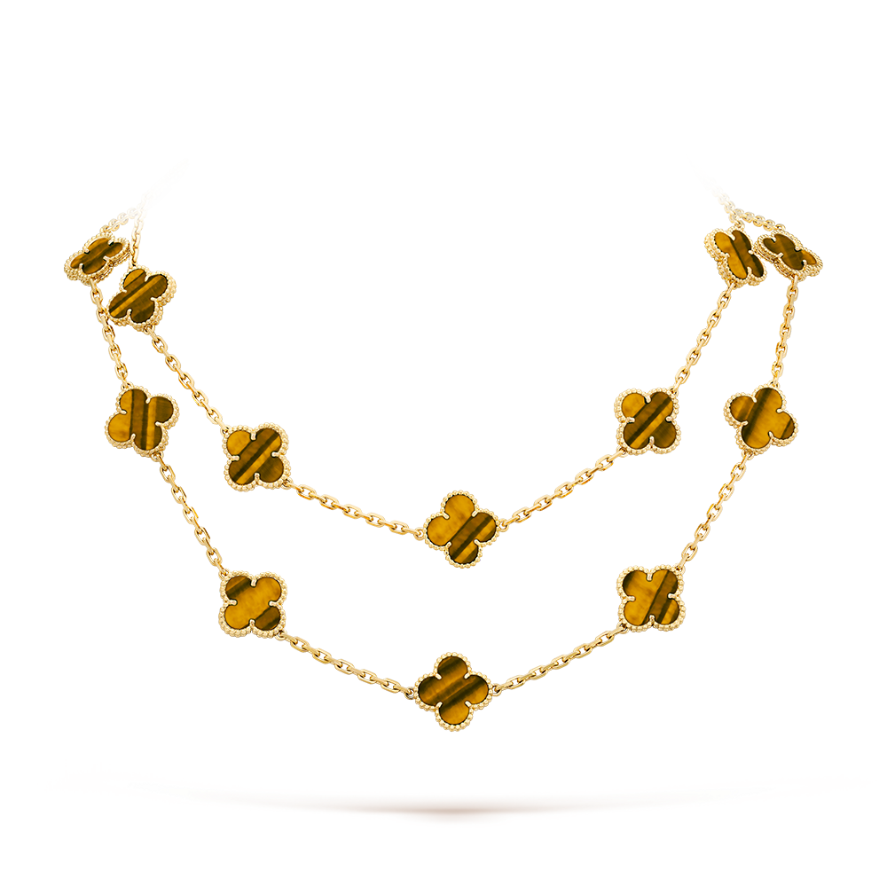 [AURORA]CLOVER 20 MOTIFS TIGER EYE ROSE GOLD