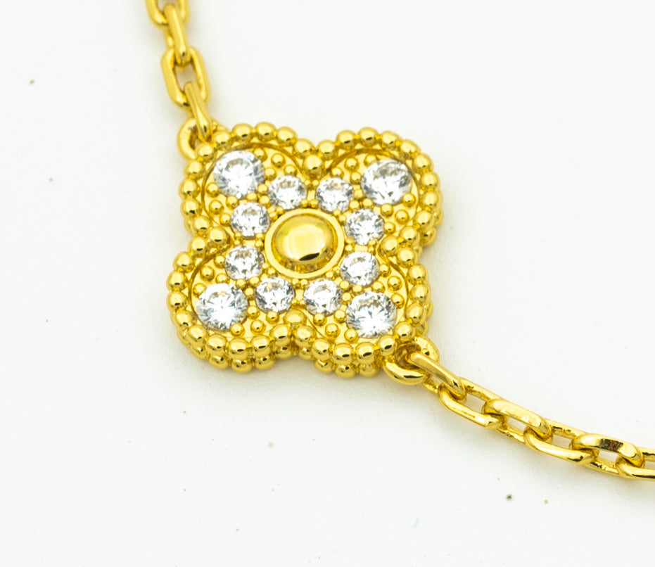 [Aurora]CLOVER BRACELET 5 MOTIFS GOLD DIAMOND