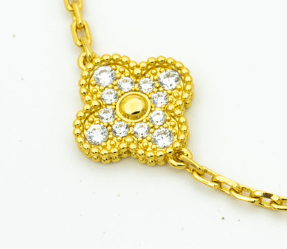 [Aurora]CLOVER BRACELET 5 MOTIFS GOLD DIAMOND