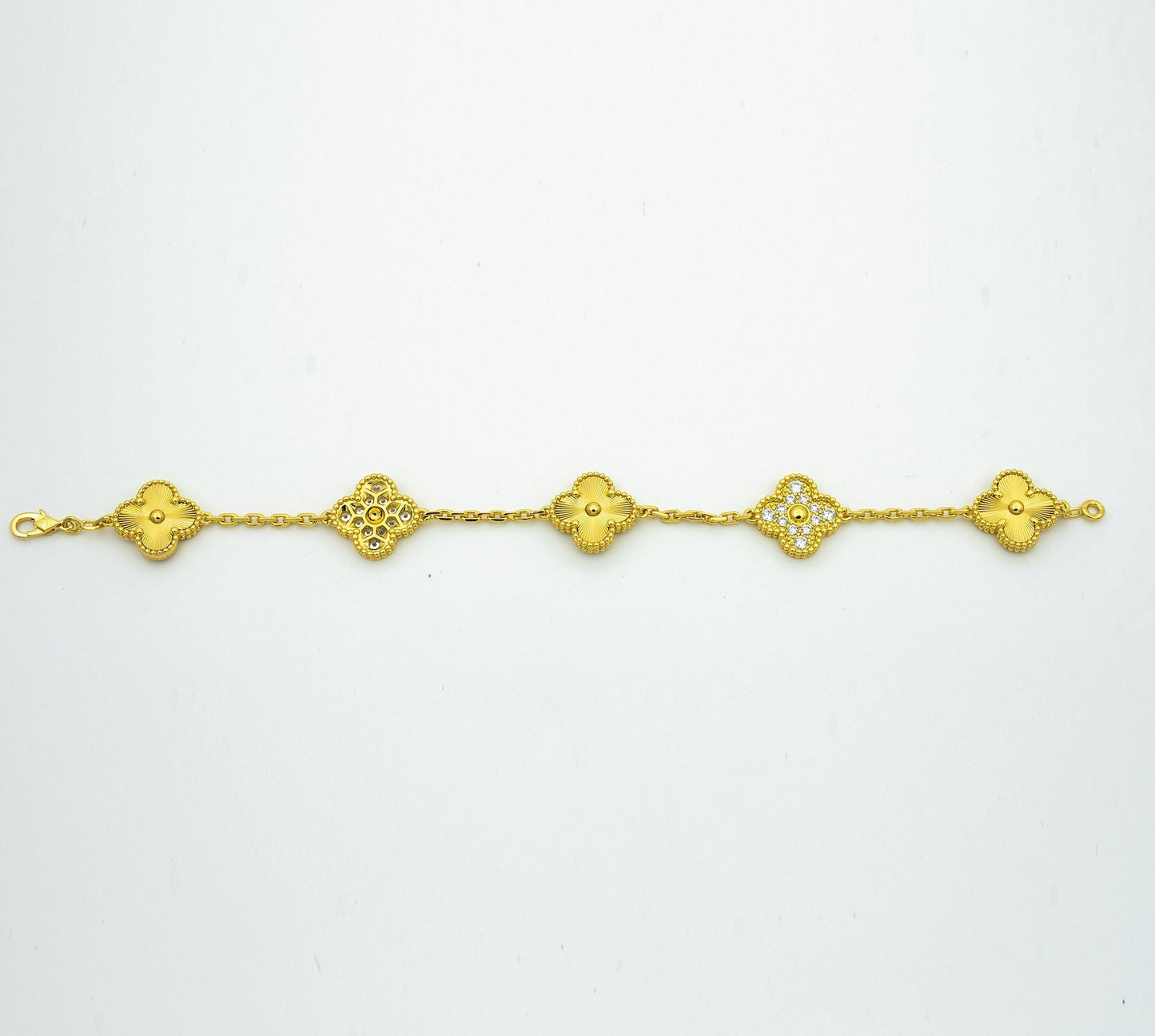 [AURORA]CLOVER BRACELET 5 MOTIFS GOLD DIAMOND