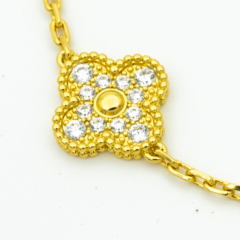[Aurora]CLOVER BRACELET 5 MOTIFS GOLD DIAMOND