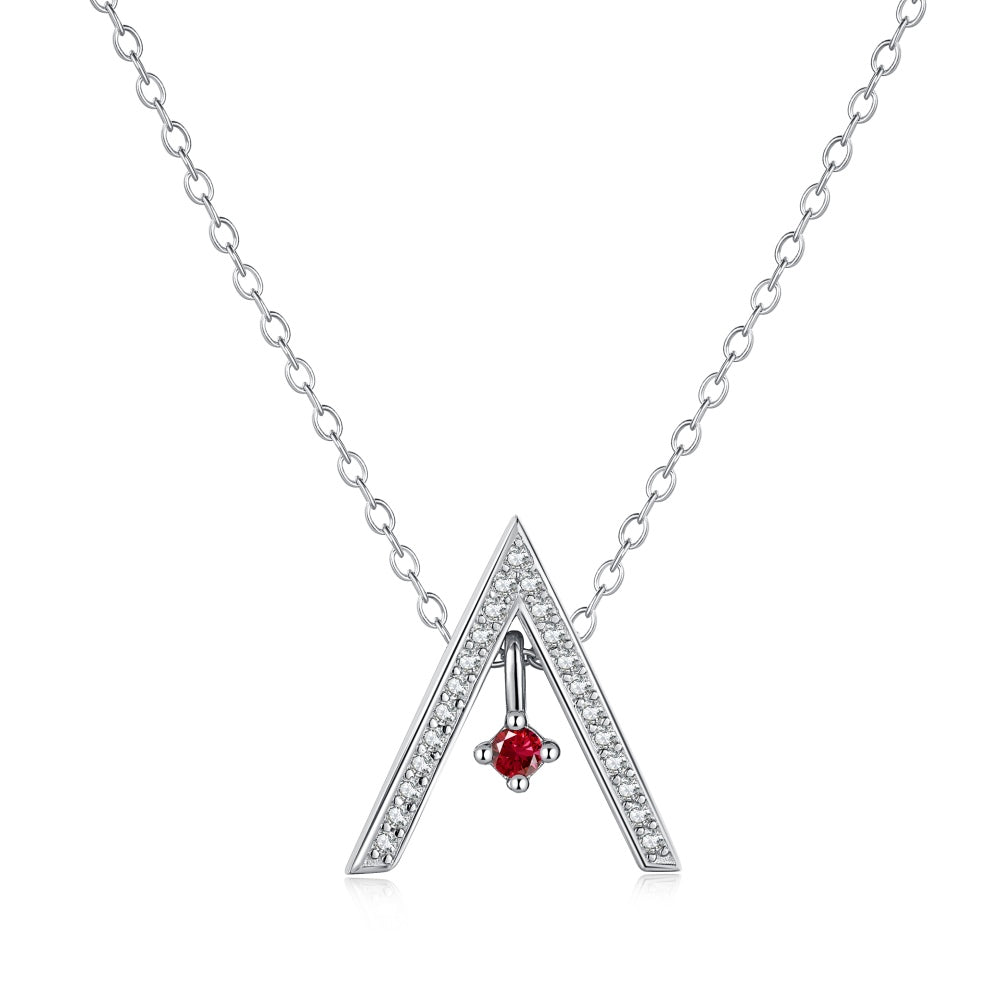 [Aurora]Sparkling "A" Shape Necklace
