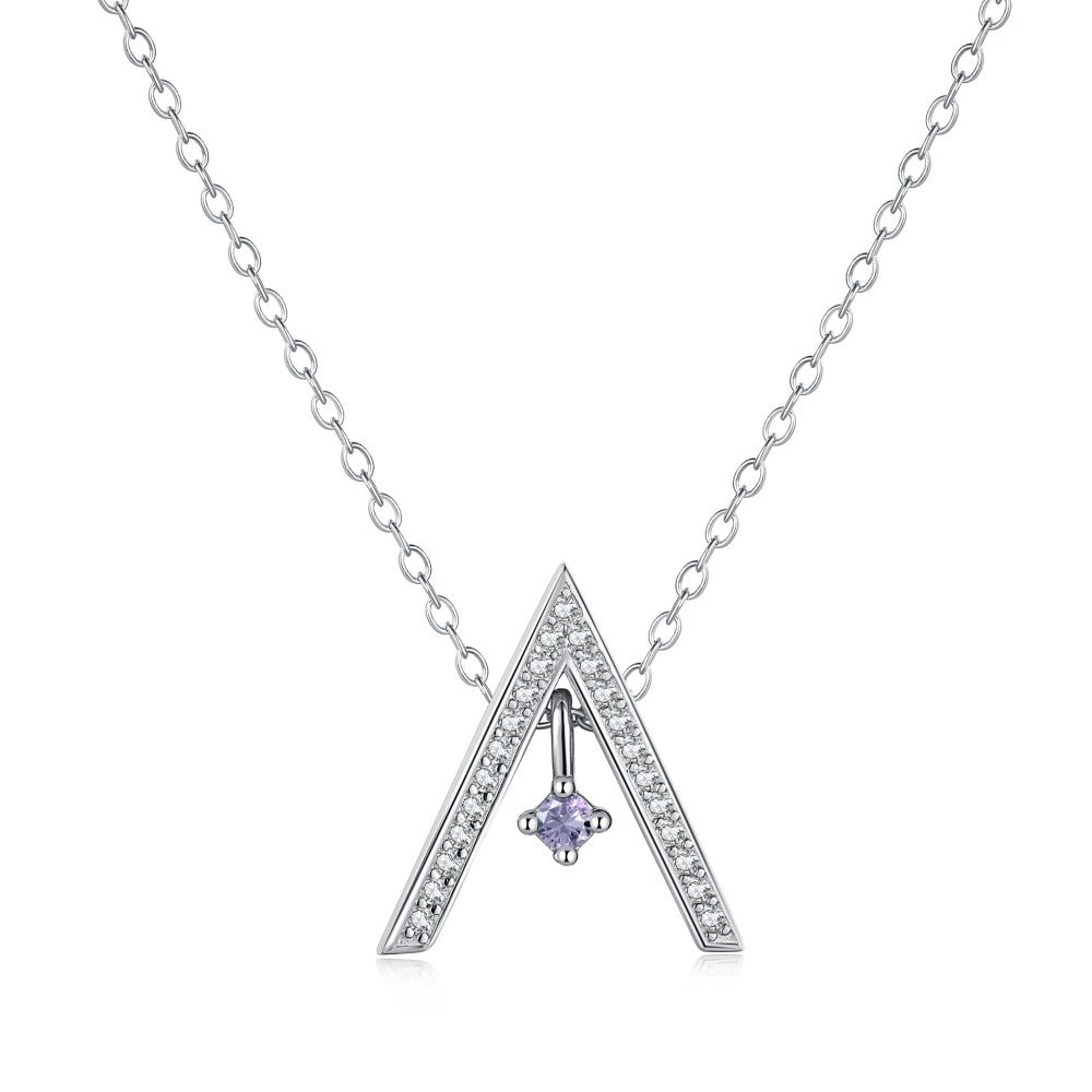 [Aurora]Sparkling "A" Shape Necklace