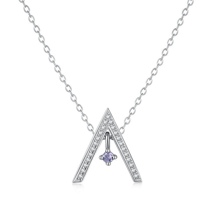[Aurora]Sparkling "A" Shape Necklace