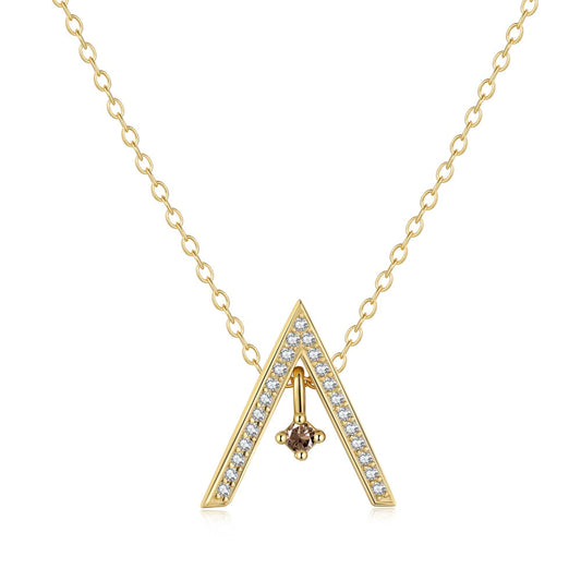 [Aurora]Sparkling "A" Shape Necklace