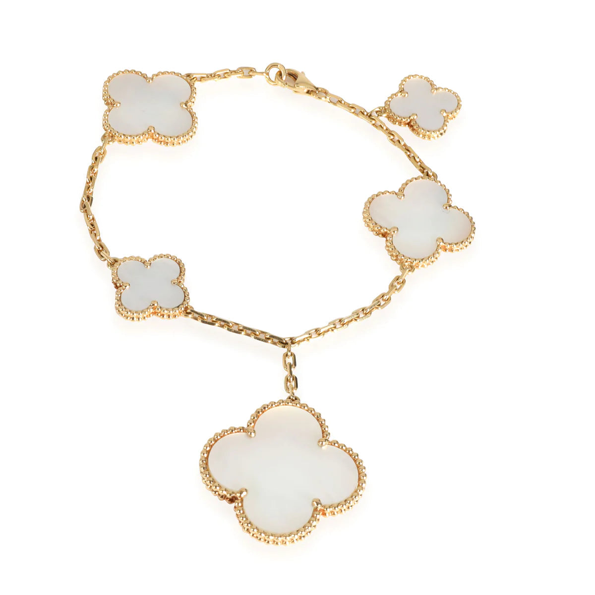 [AURORA]MAGIC CLOVER MOP GOLD BRACELET 5 MOTIFS
