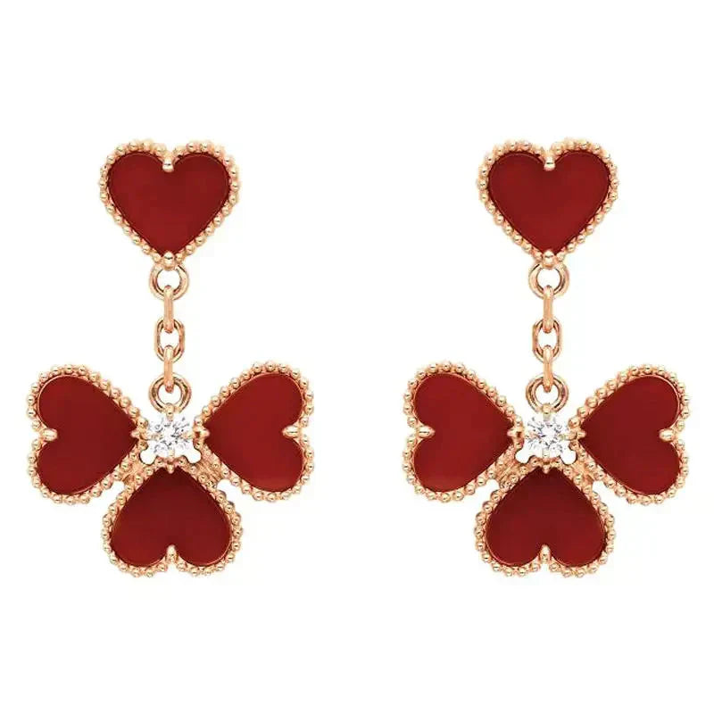 [Aurora]SWEET CLOVER CARNELIAN EARRINGS