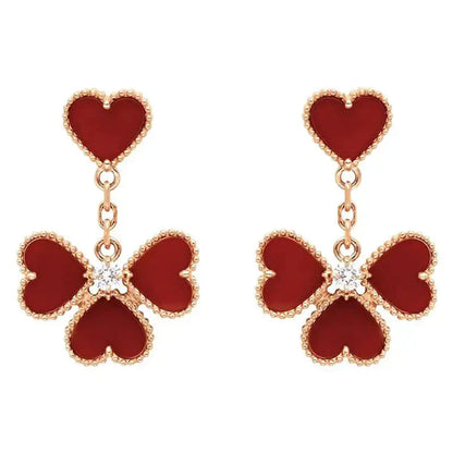 [Aurora]SWEET CLOVER CARNELIAN EARRINGS
