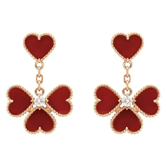 [Aurora]SWEET CLOVER CARNELIAN EARRINGS