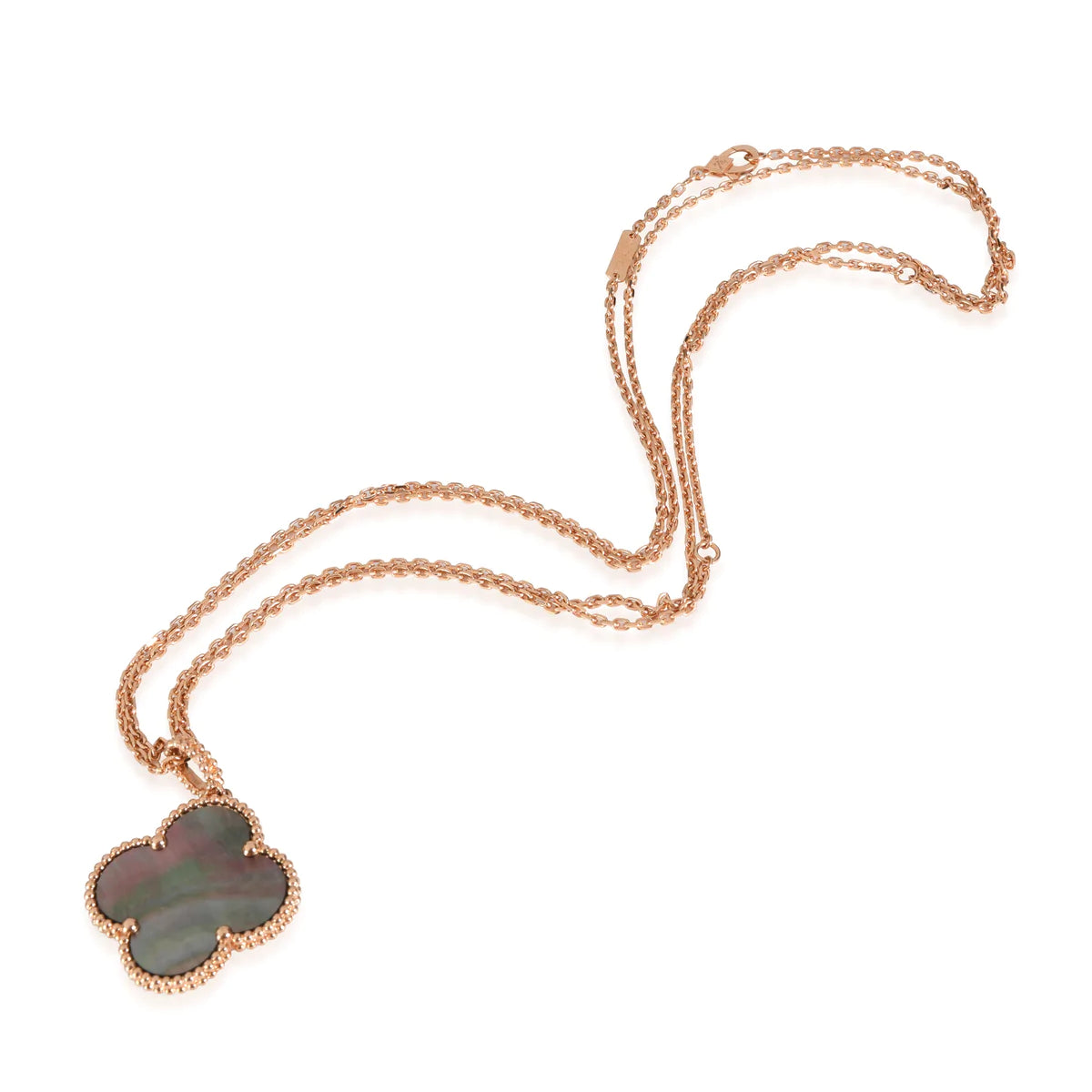 [Aurora]CLOVER 25MM GOLD DARK MOP BIG CLOVER NECKLACE