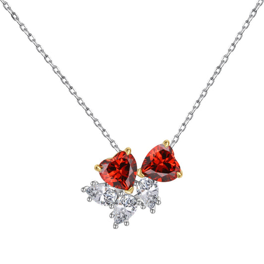 [Aurora]Dainty Red Heart Necklace