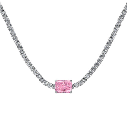 [Aurora]2.0 carat Ornate Emerald Cut Necklace