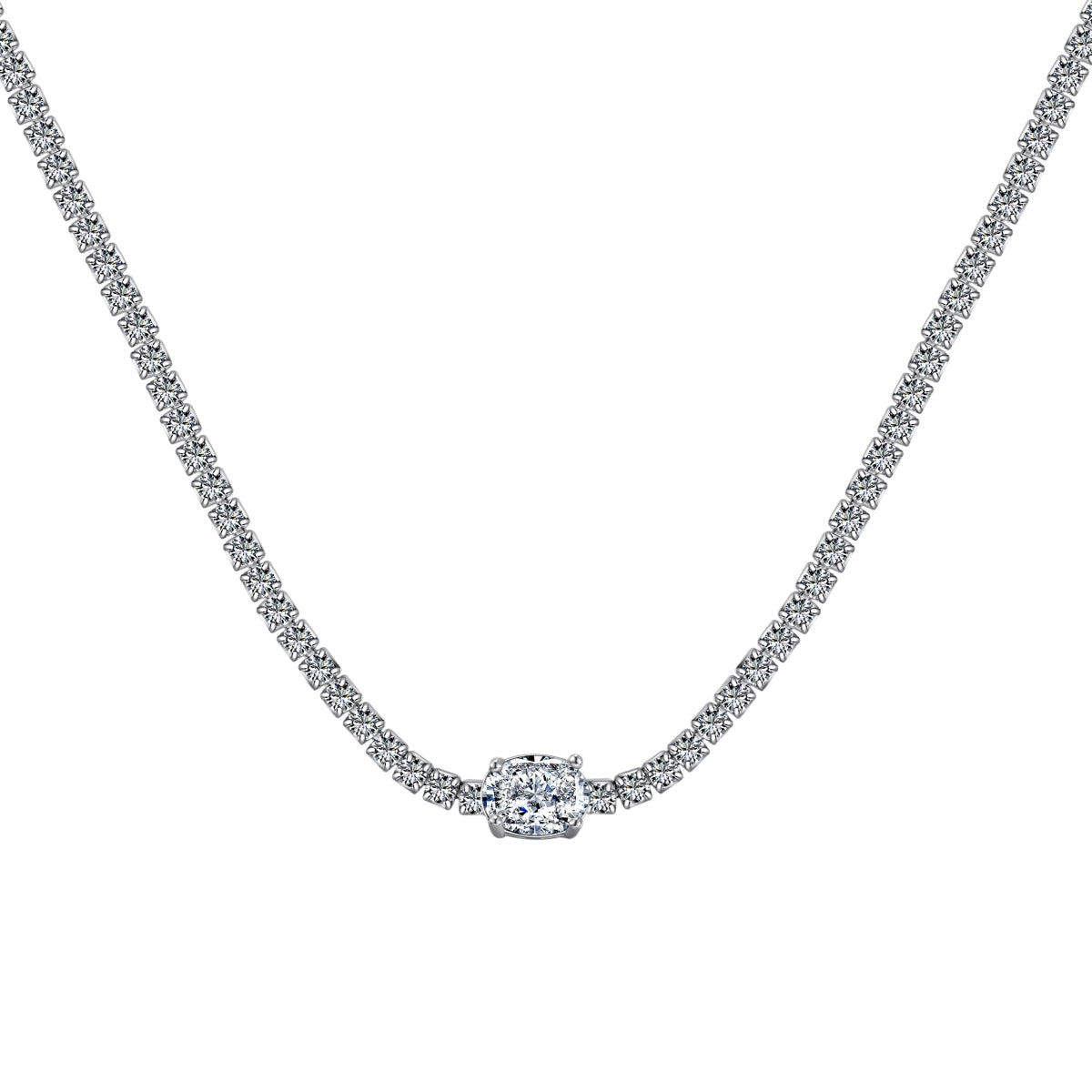 [Aurora]1.0 Carat Shining Oval Cut Necklace