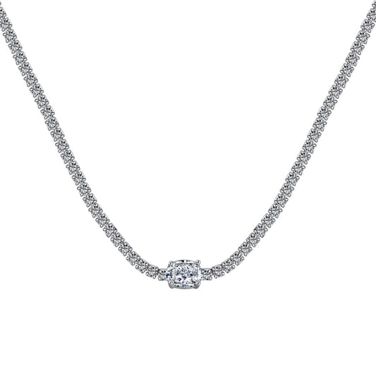 [Aurora]1.0 Carat Shining Oval Cut Necklace