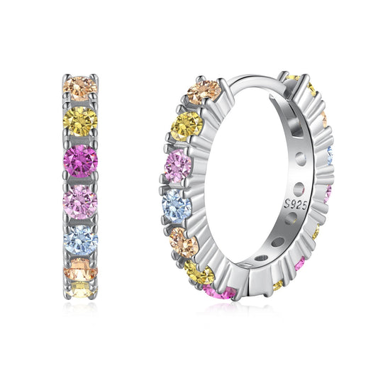 [Aurora]Radiant Colorful Round Cut Earrings