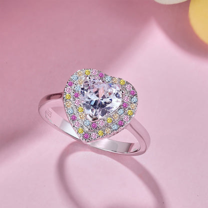 [AURORA]繊細で輝くハートシェイプの結婚指輪