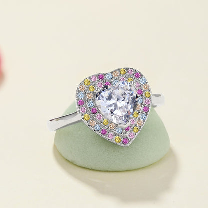 [AURORA]繊細で輝くハートシェイプの結婚指輪