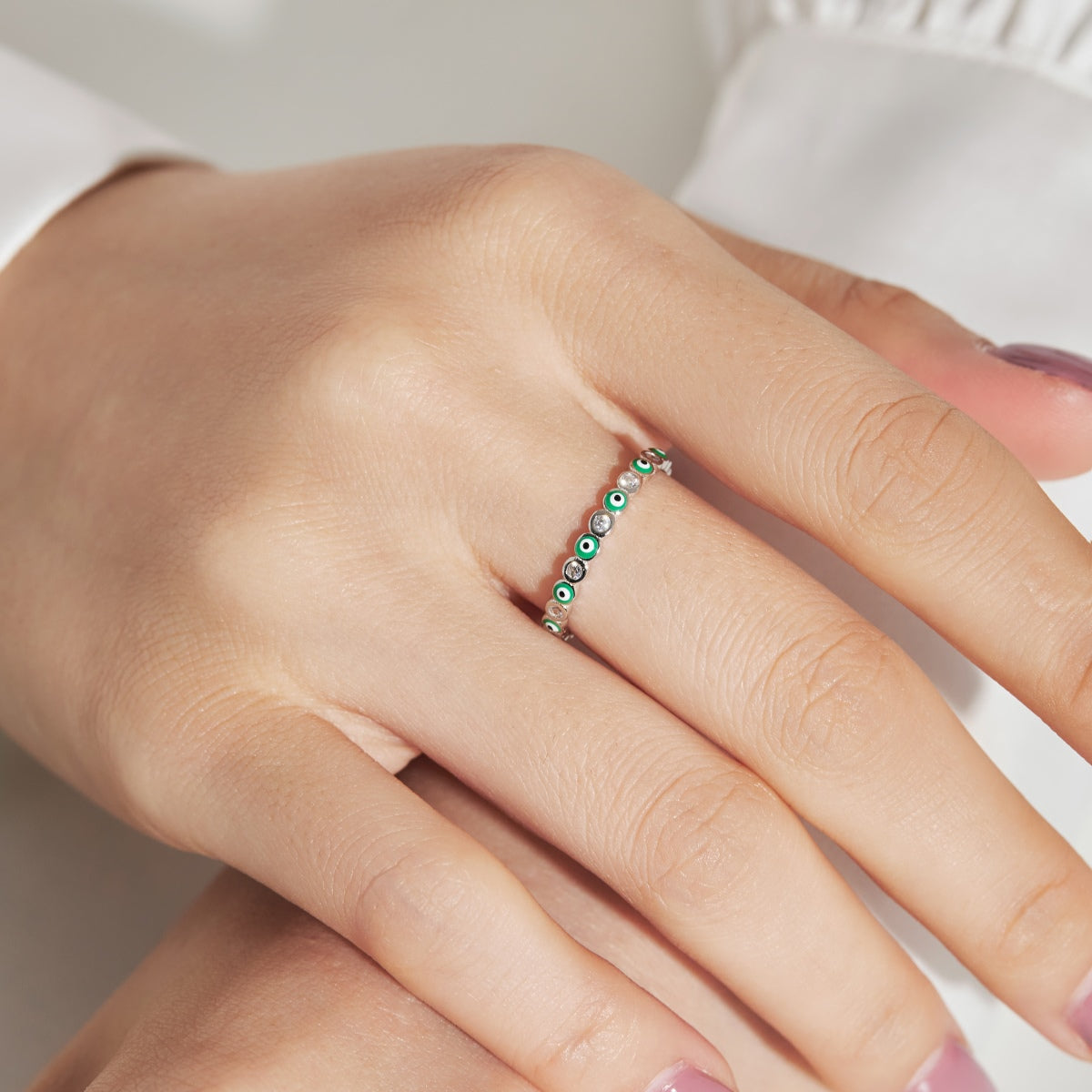 [Aurora]Sparkling Vibrant Round Shape Daily Ring