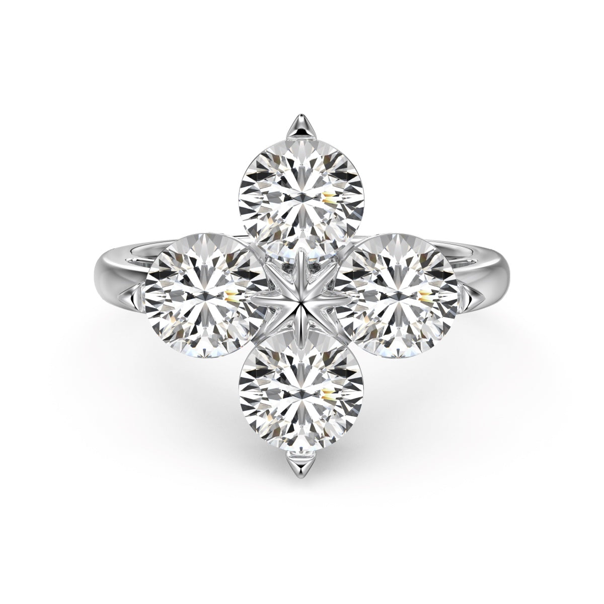 [Aurora]Four-Leaf Clover Eight-Pointed Star Ring