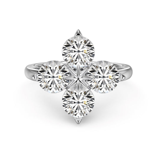 [Aurora]Four-Leaf Clover Eight-Pointed Star Ring