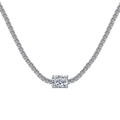 [Aurora]2.0 carat Ornate Emerald Cut Necklace