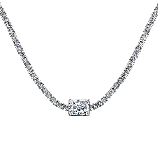 [Aurora]2.0 carat Ornate Emerald Cut Necklace