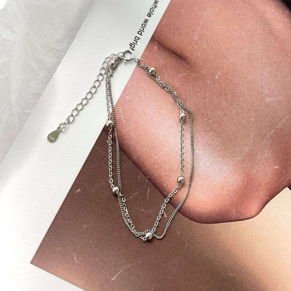 [AURORA]Delicate Bead Double Layer Bracelet