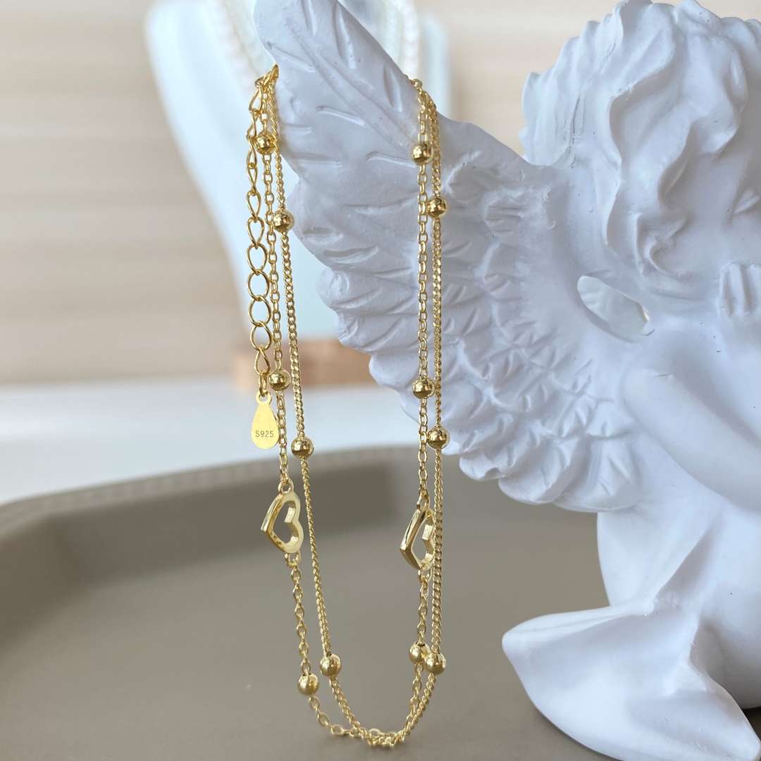 [Aurora]Dainty Double Layer Love Heart Bracelet