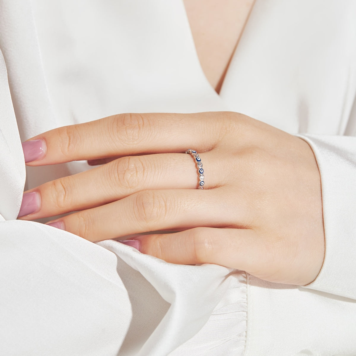 [Aurora]Sparkling Vibrant Round Shape Daily Ring