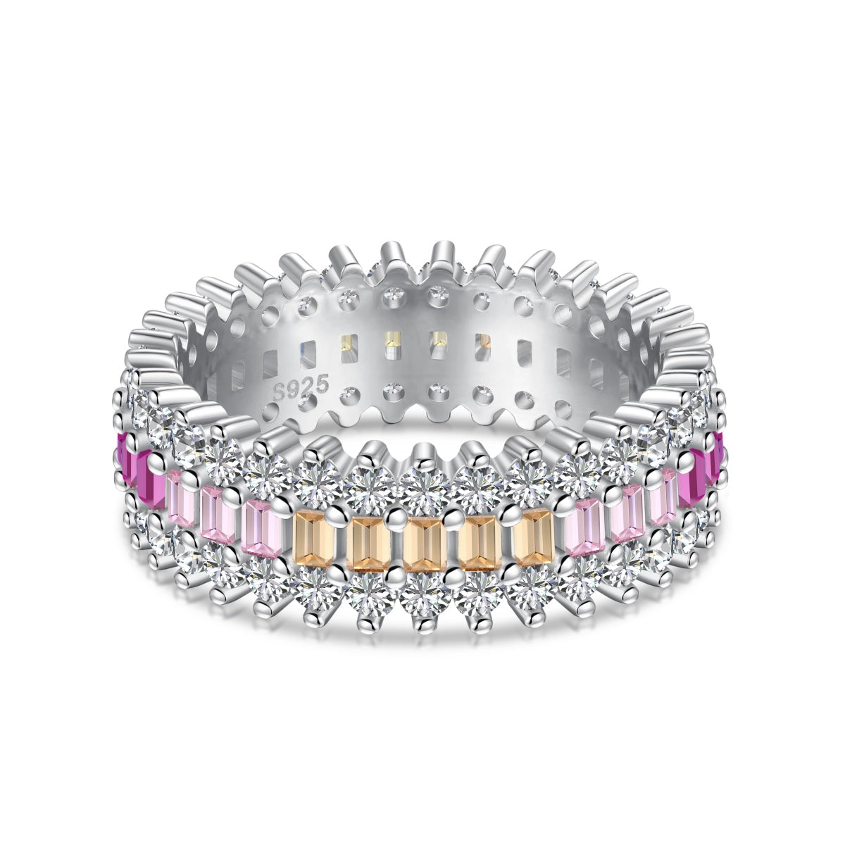[Aurora]Ornate Colorful Radiant Cut Daily Ring