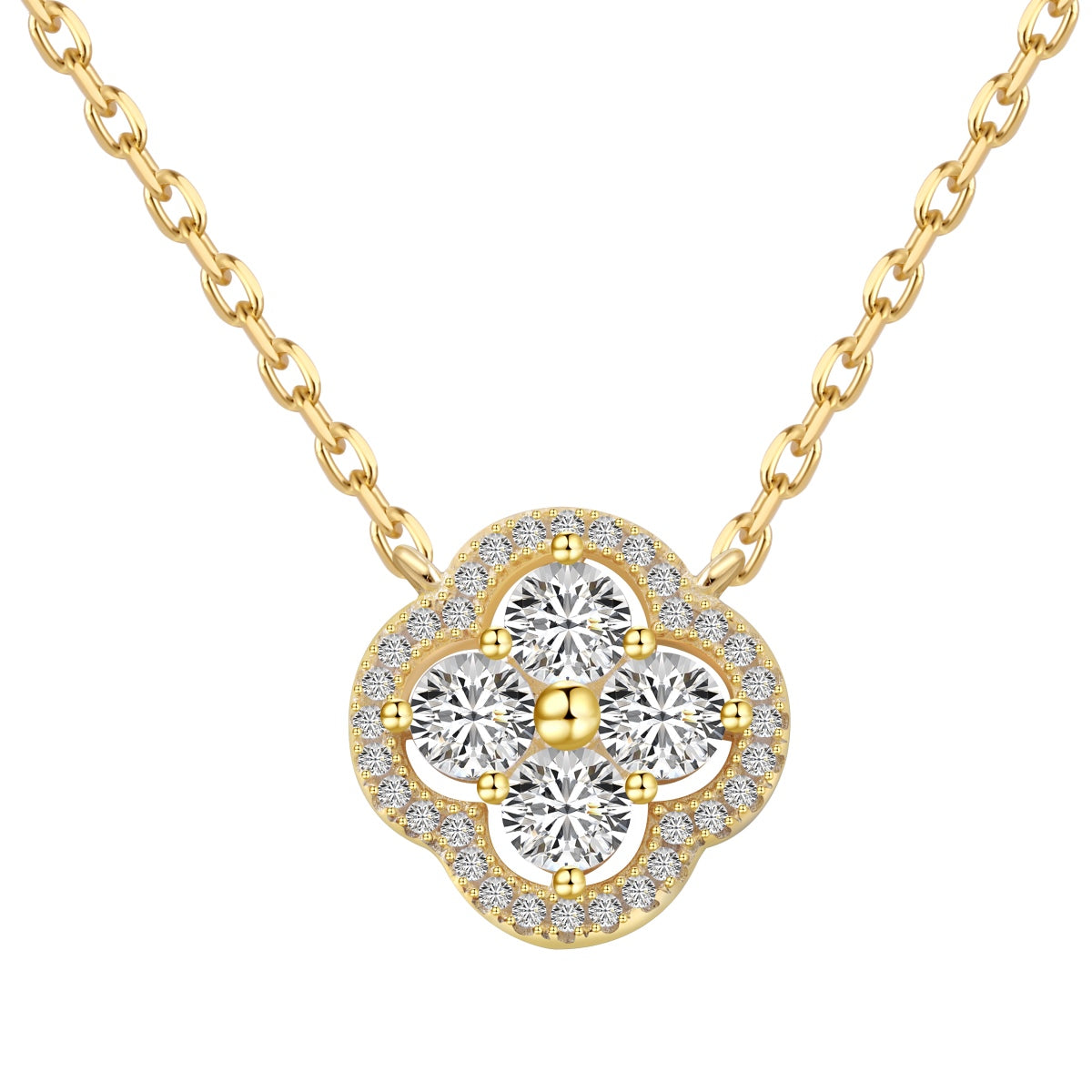 [Aurora]Exquisite Necklace With Four-Leaf Clover Flower Design