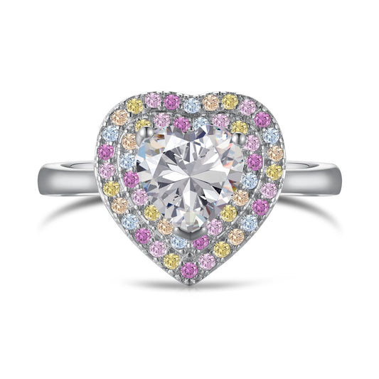 [AURORA]Delicate Ebullient Heart Shape Wedding Ring