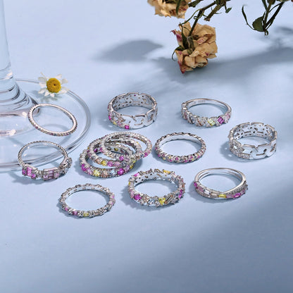 [Aurora]Unique Scintillating Round Cut Daily Ring
