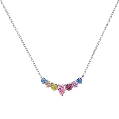 [Aurora]Dainty Colorful Heart Necklace