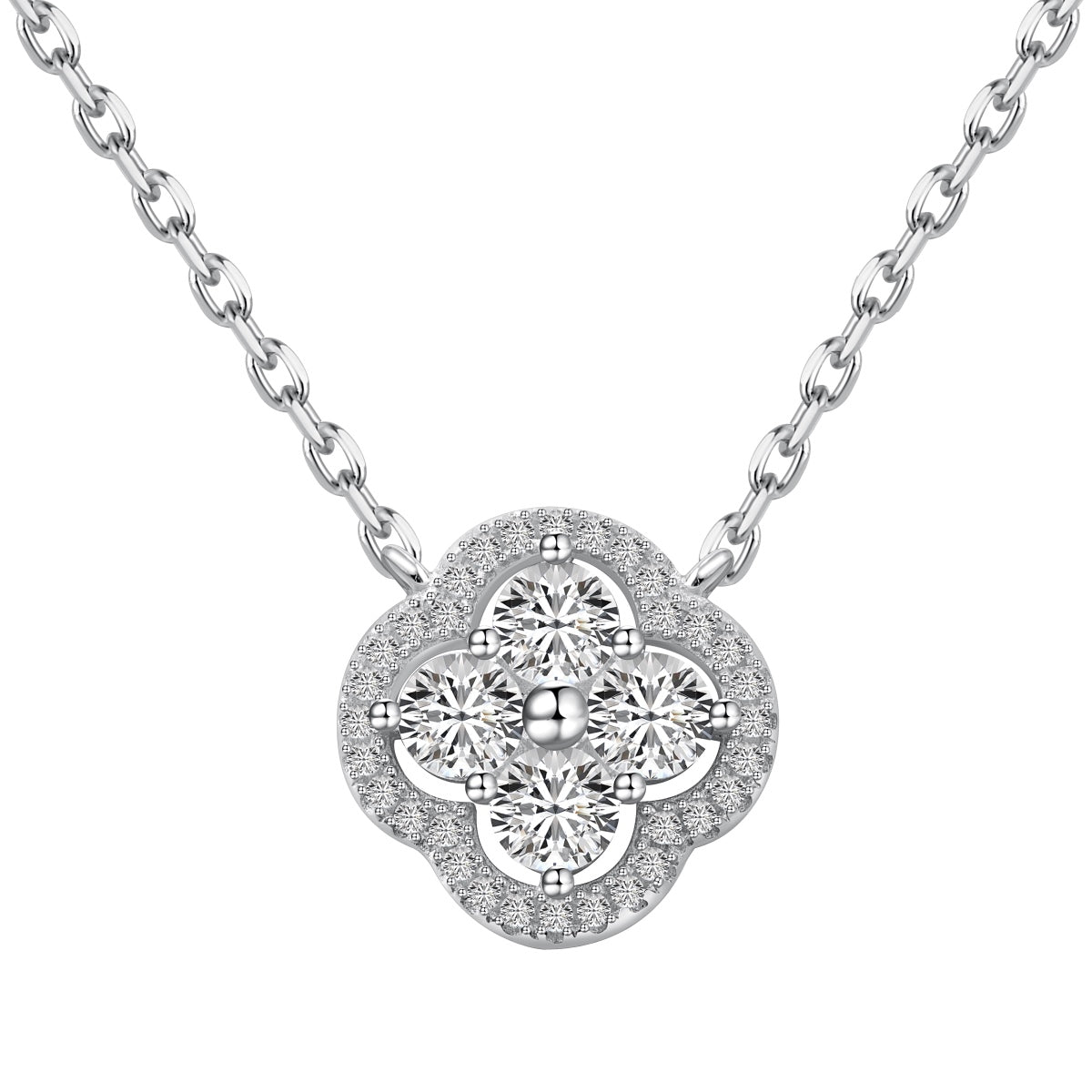 [AURORA]Exquisite Halskette mit vierblättrigem Kleeblatt-Blumendesign