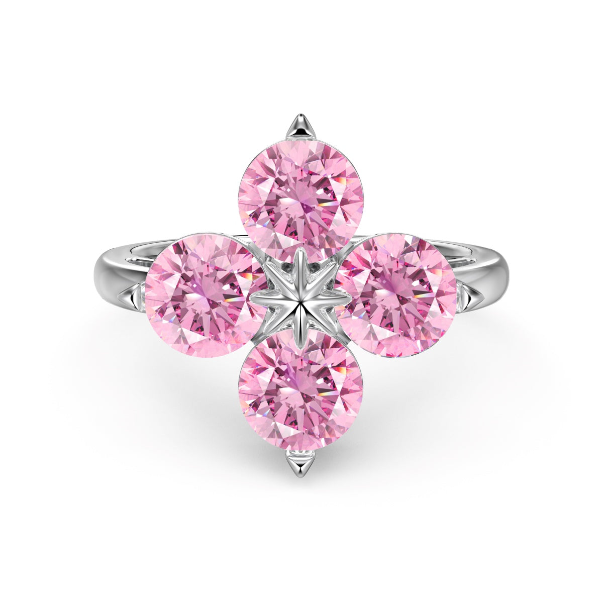 [Aurora]Four-Leaf Clover Eight-Pointed Star Ring
