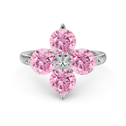 [Aurora]Four-Leaf Clover Eight-Pointed Star Ring