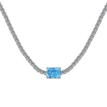 [Aurora]2.0 carat Ornate Emerald Cut Necklace