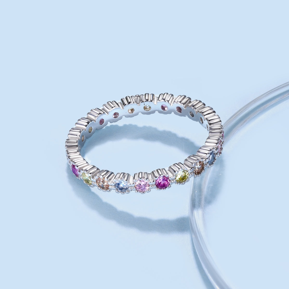 [AURORA]Exquisite bunte runde Schliff Party Ring